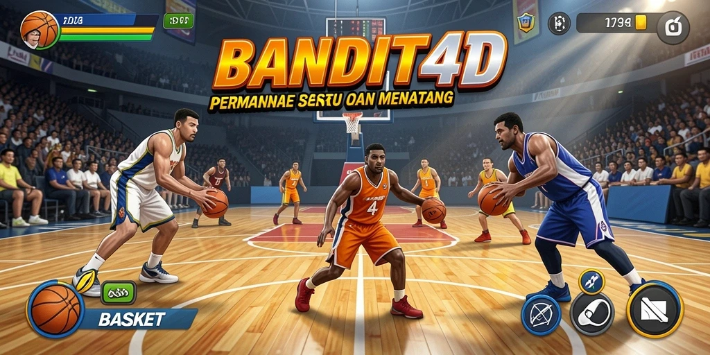 Tampilan antarmuka BANDIT4D dengan elemen basket yang menarik.