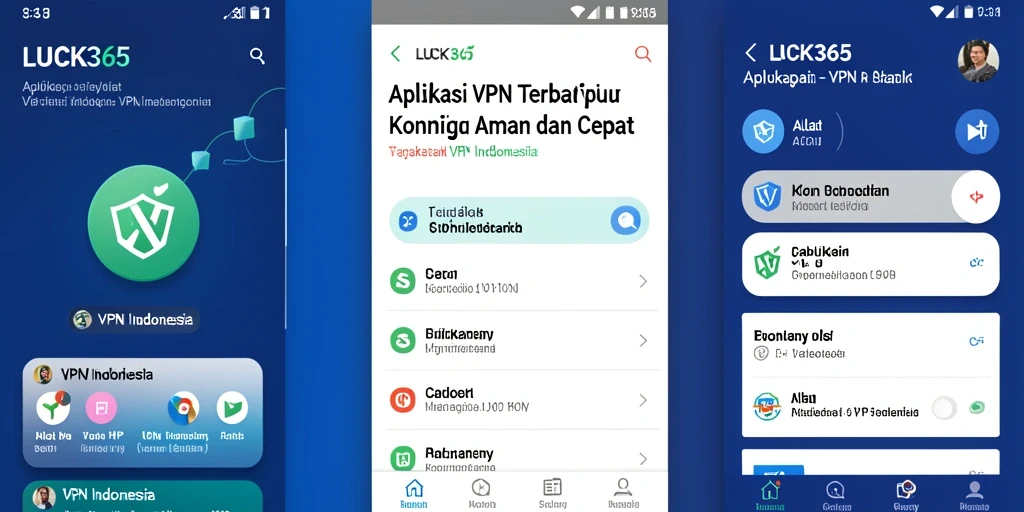 Tampilan antarmuka utama LUCK365 dengan fitur VPN yang mudah digunakan.