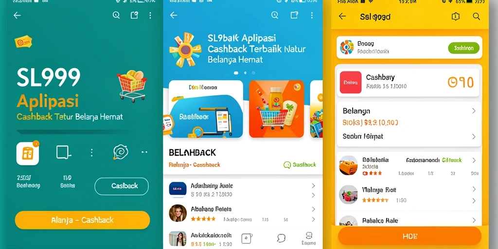 Tampilan antarmuka SL999 menampilkan fitur cashback yang mudah diakses.