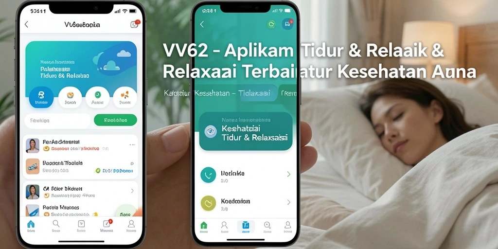 Tampilan antarmuka aplikasi VV62 untuk tidur dan relaksasi.
