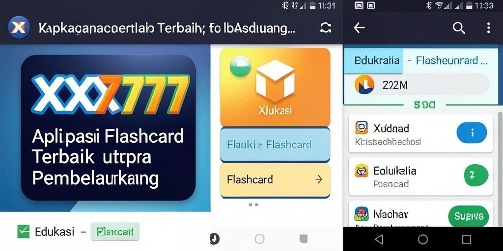 Antarmuka aplikasinya yang sederhana dan menarik untuk belajar Flashcard.